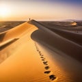 walk desert sand dune adventure solitude nature landscape Royalty Free Stock Photo