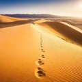 walk desert sand dune adventure solitude nature landscape Royalty Free Stock Photo