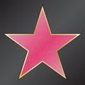 Walk of fame star with emblems symbolize five categories. Hollywood, famous sidewalk, boulevard actor. Vector illustration