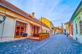Walk in Fo Ter (Main square) in Obuda district, on February 26 in Budapest Royalty Free Stock Photo