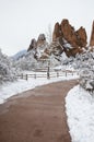 Walk through Garden of the Gods Park in the Winter Royalty Free Stock Photo