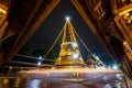 Walk with light candle around pagoda temple at night