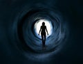 Walk into light. Escape, death vision, paranormal Royalty Free Stock Photo