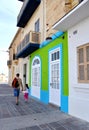 A walk in Marsaxlokk,Malta and a colorful green and blue house