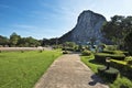 Walk pass to Buddha mountain of Khao Chi Chan