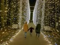 Walk path of lights Royalty Free Stock Photo