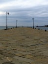 Walk on the pier in winter, Molo Audace, Trieste, Italy