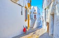 The walk in quiet old town, Arcos, Spain Royalty Free Stock Photo