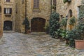 Streets of the beautiful town, Pienza Tuscany