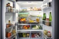 walk-in refrigerator or freezer filled with various food items, including fruits, vegetables, and meats