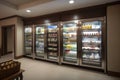walk-in refrigerator with wide variety of food and beverage selections Royalty Free Stock Photo