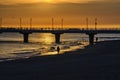 WALK THE SEA BEACH IN THE MORNING Royalty Free Stock Photo