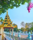 The bridge to Tatmadaw Hall, Yangon, Myanmar Royalty Free Stock Photo