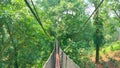 The rope suspension bridge in Mae Fah Luang garden, Doi Tung, Chiang Rai, Thailand