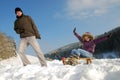 Walk in the snow Royalty Free Stock Photo