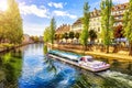 Walk through Strasbourg, a city with canal, in France