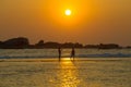 Walk at sunset. Hikkaduwa Reef. Sri Lanka