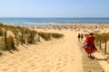 Pathway to the Grand Crohot Beach of the peninsula of Cap Ferret. Arcachon Bay, France, holidays.