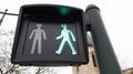 Walk traffic sign green light pedestrian crossing french Royalty Free Stock Photo