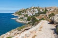Walk trail to Kamini beach in Hydra Island Royalty Free Stock Photo