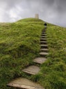 Walk up Glastonbury Tor Royalty Free Stock Photo