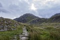 Walk up Y Garn Snowdonia North Wales UK.