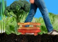 Walk through the vegetable patch.