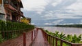 The walk way along the Kong river Chiangkan Thailand Royalty Free Stock Photo