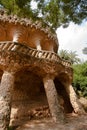 Walk way of Antoni Gaudi in park Guell Royalty Free Stock Photo