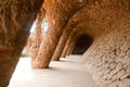 Walk way by Antoni Gaudi in park Guell Royalty Free Stock Photo