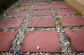 Walk way in garden closeup Royalty Free Stock Photo