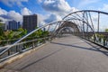 Walk way on The Helix bridge in Singapore Royalty Free Stock Photo