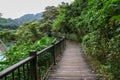 The walk way from nature wood for walk in sun moon lake at taiwan Royalty Free Stock Photo