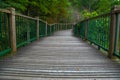 The walk way from wood for walk in sun moon lake at taiwan Royalty Free Stock Photo