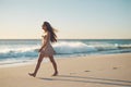 Walk where your heart leads you. a young woman taking a stroll on the beach. Royalty Free Stock Photo