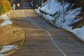 Walk on a winter winding road Royalty Free Stock Photo