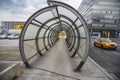 Walkaway pedestrian tunnel at the vienna airport in Austria.