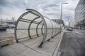 Walkaway pedestrian tunnel at the vienna airport in Austria.