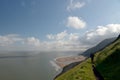 Walker on coastal path near Bossington