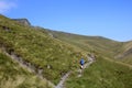 Walker hillside footpath Scales Fell, Cumbria