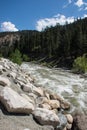 The Walker River, in Alpine County, California, near Walker / Coleville California, on US 395 highway Royalty Free Stock Photo