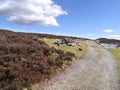 Path with cairn near top of Hambleton End Royalty Free Stock Photo