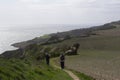 Walkers on coastal path