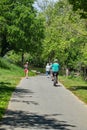 Walkers Enjoying a Beautiful Day on the Roanoke River Greenway Royalty Free Stock Photo