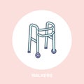 Walkers line icon. Vector logo for rehabilitation equipment store