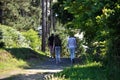 Walkers in Plouha in Brittany Royalty Free Stock Photo
