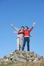 Walkers Standing On Pile Of Rocks Royalty Free Stock Photo