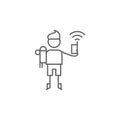 Walkie talkie, adventure icon. Element of adventure icon. Thin line icon for website design and development, app development. Royalty Free Stock Photo