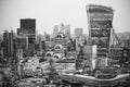 Walkie-talkie building and Canary Wharf banking and office aria at the background. London, UK Royalty Free Stock Photo