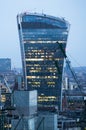 Walkie-talkie building and Canary Wharf banking and office aria at the background. London, UK Royalty Free Stock Photo